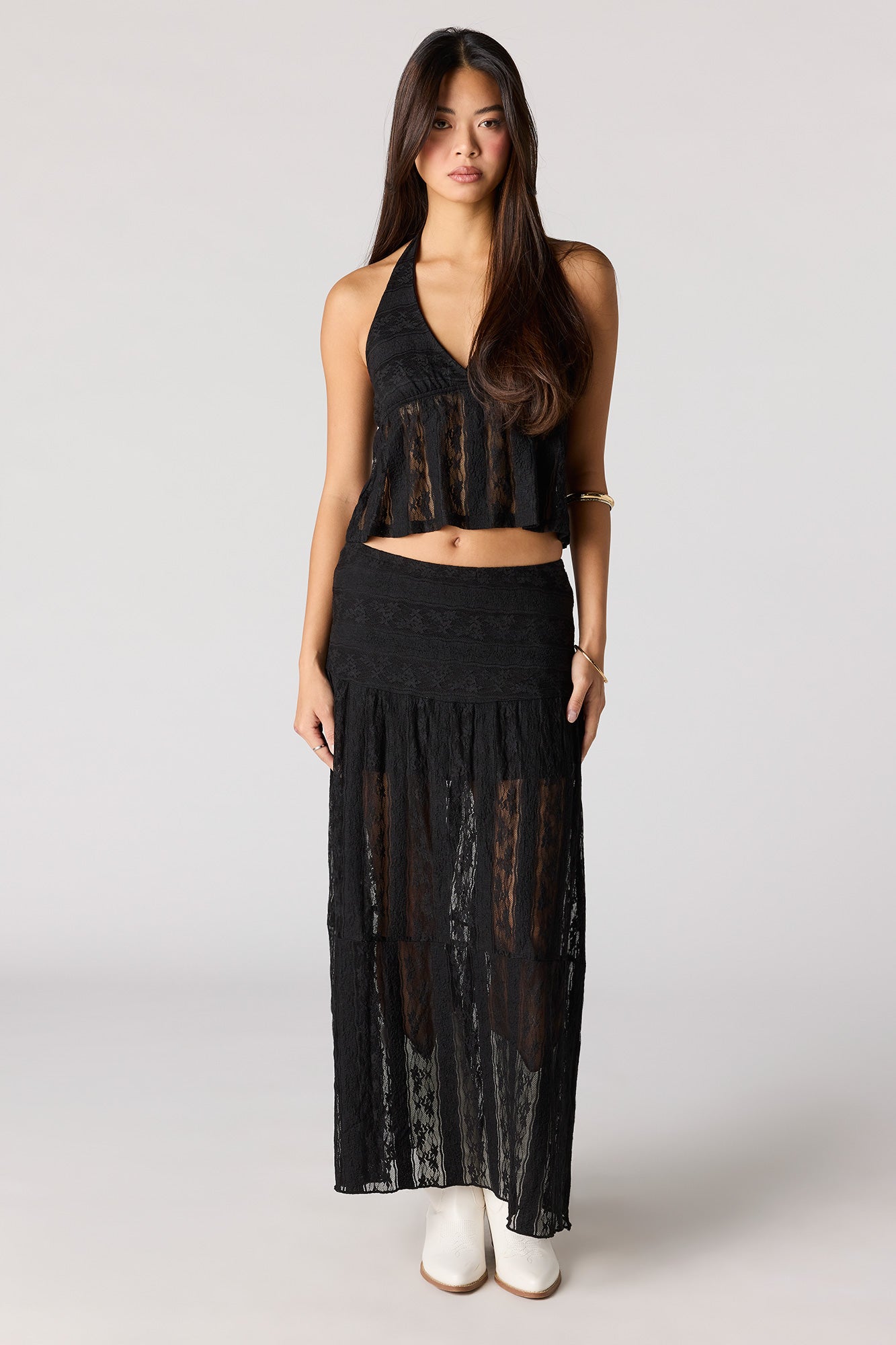 Floral Lace Maxi Skirt