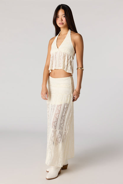 Floral Lace Maxi Skirt