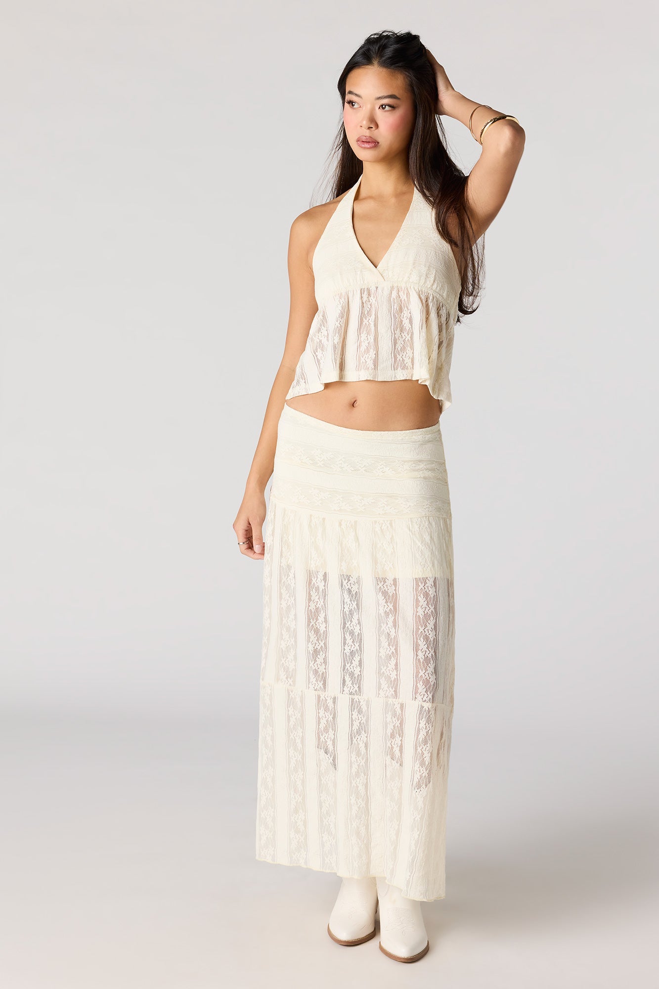 Floral Lace Maxi Skirt
