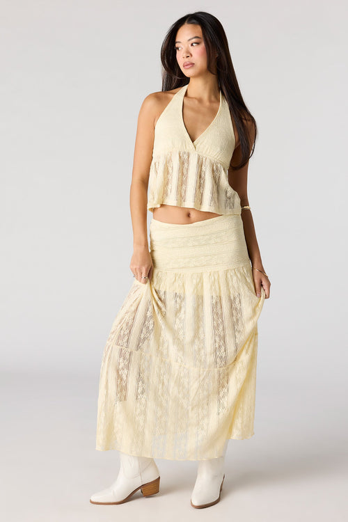Floral Lace Maxi Skirt