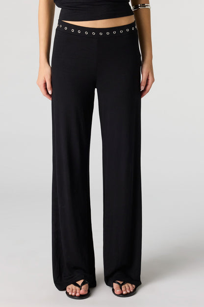 Eyelet Wide Leg Pant