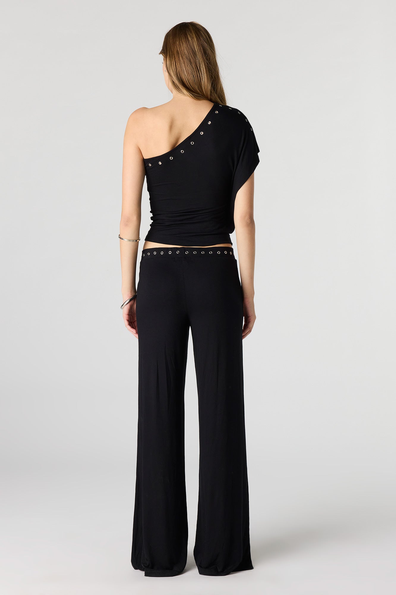Eyelet Wide Leg Pant