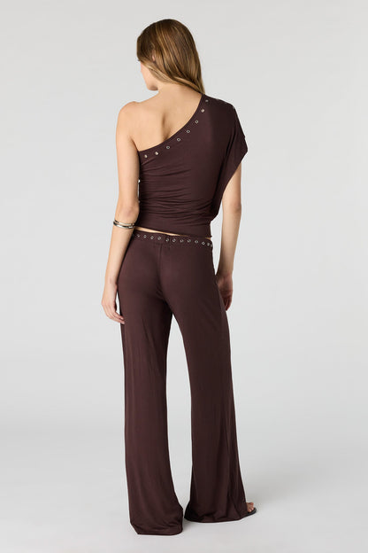 Eyelet Wide Leg Pant