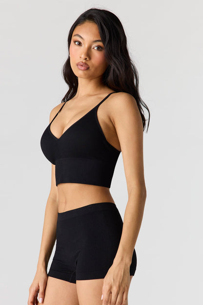 Seamless Ribbed Padded Bralette
