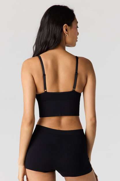 Seamless Ribbed Padded Bralette