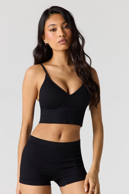 Seamless Ribbed Padded Bralette