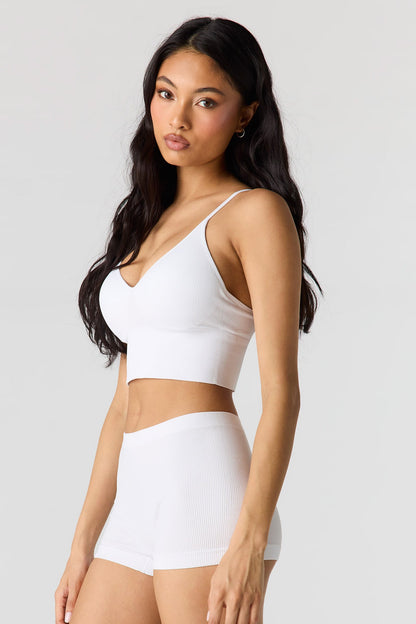 Seamless Ribbed Padded Bralette