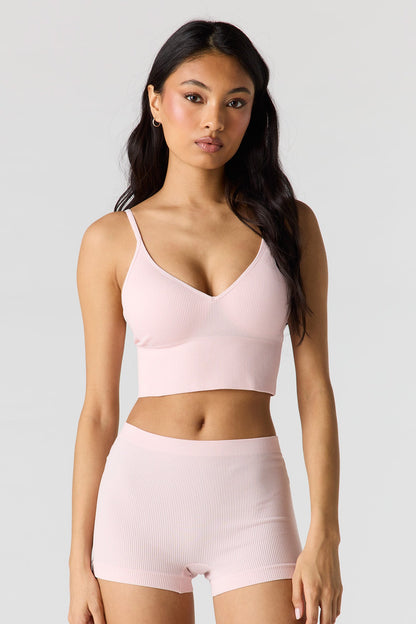 Seamless Ribbed Padded Bralette