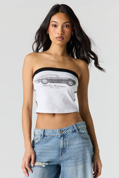 Contrast Graphic Tube Top