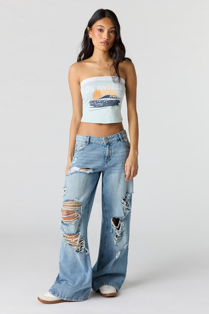 Contrast Graphic Tube Top