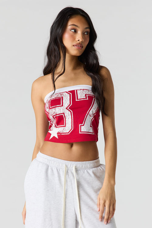 Contrast Graphic Tube Top