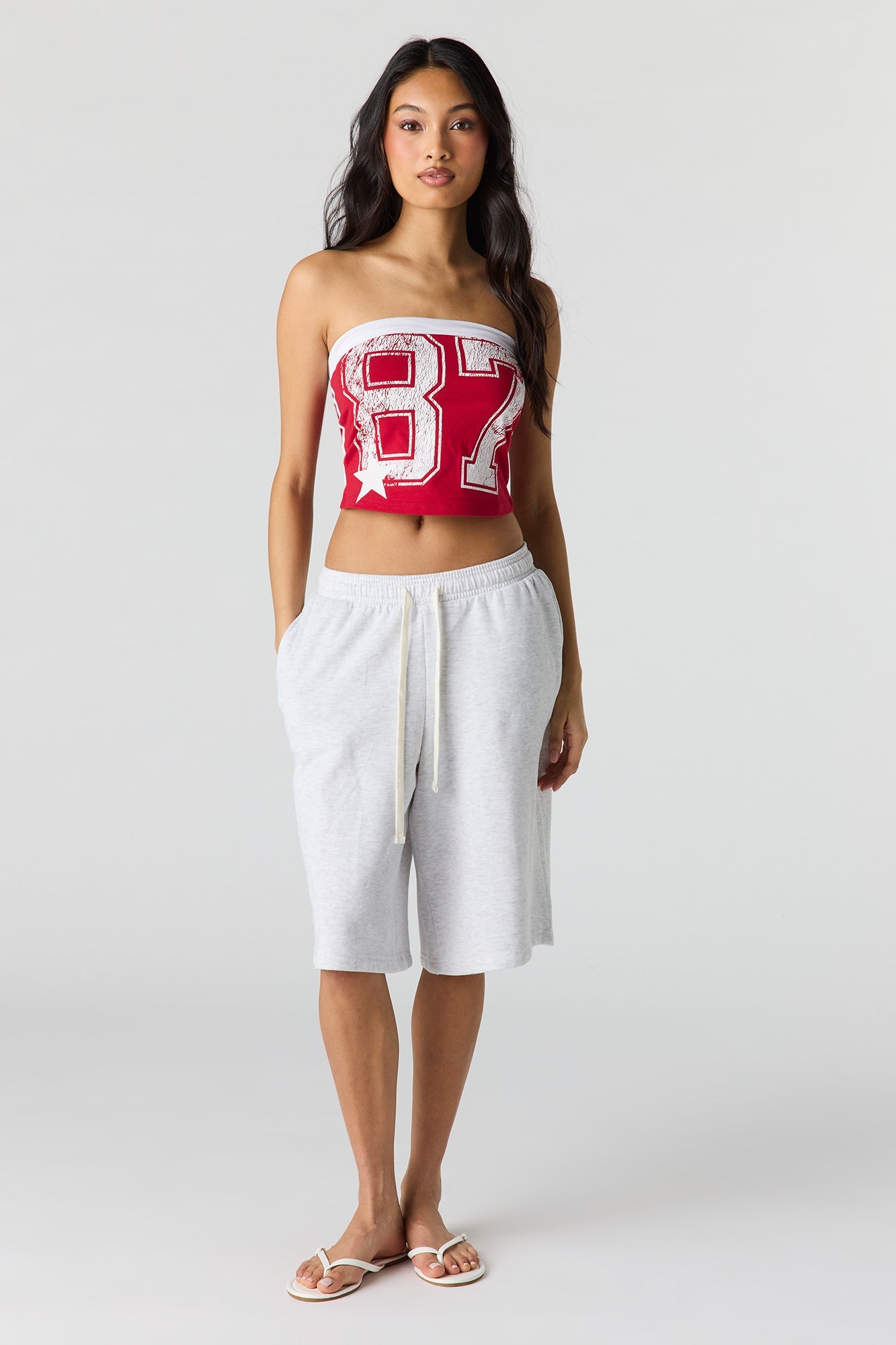 Contrast Graphic Tube Top