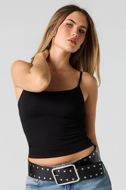 Braless Ribbed Scoop Neck Tank