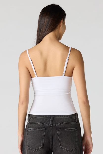 Braless Ribbed Scoop Neck Tank