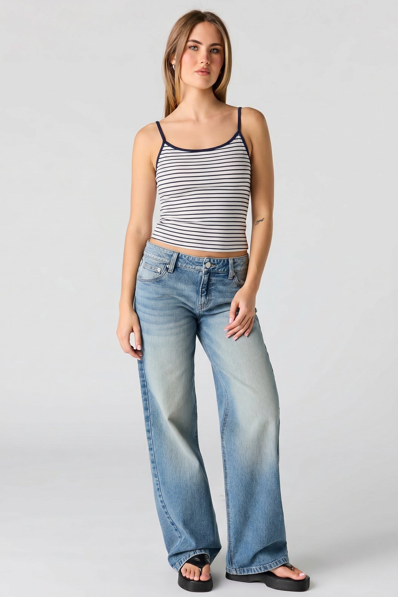 Braless Ribbed Scoop Neck Tank