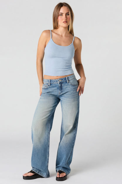 Braless Ribbed Scoop Neck Tank