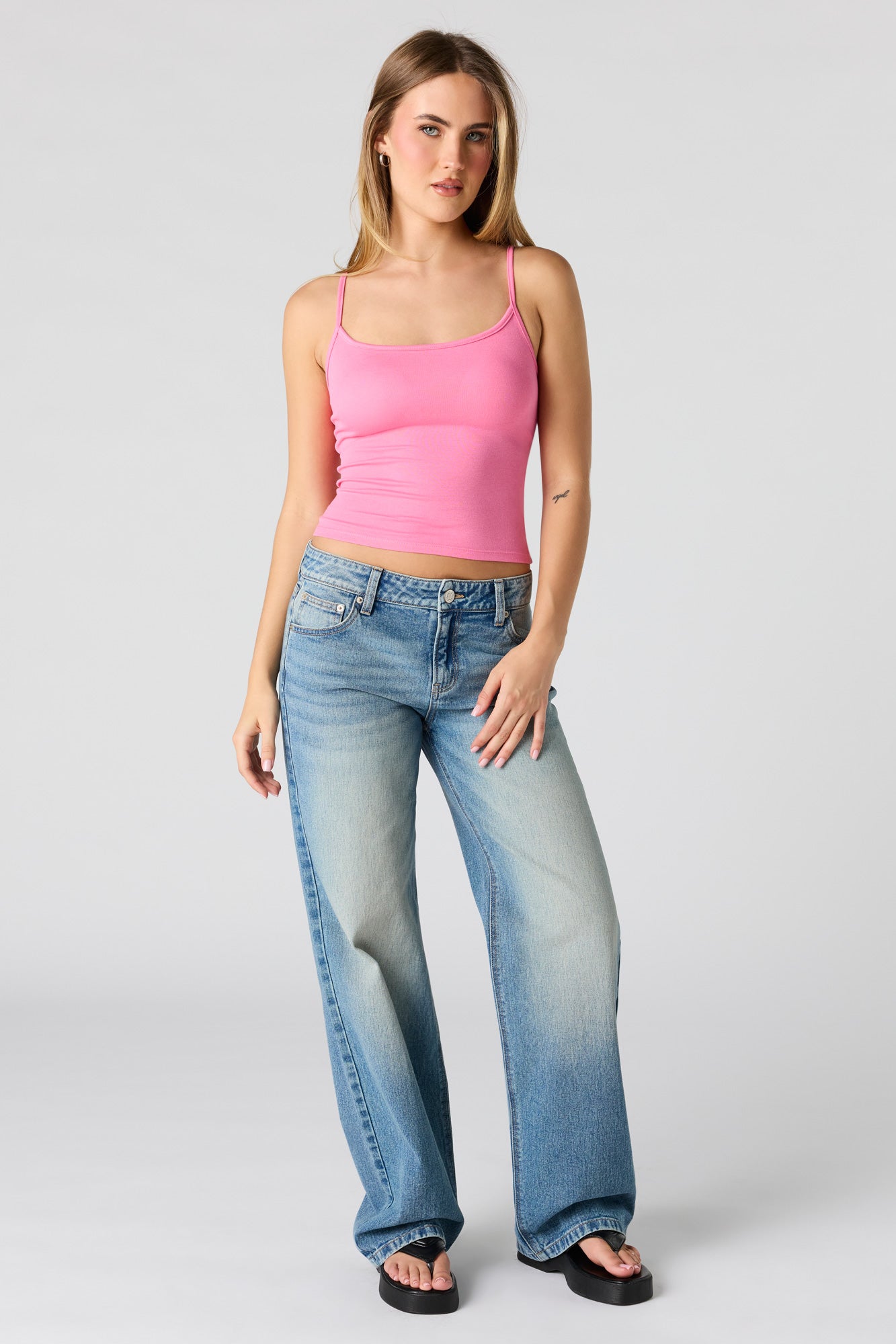 Braless Ribbed Scoop Neck Tank
