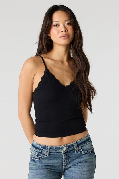 Seamless Lace Trim Cami