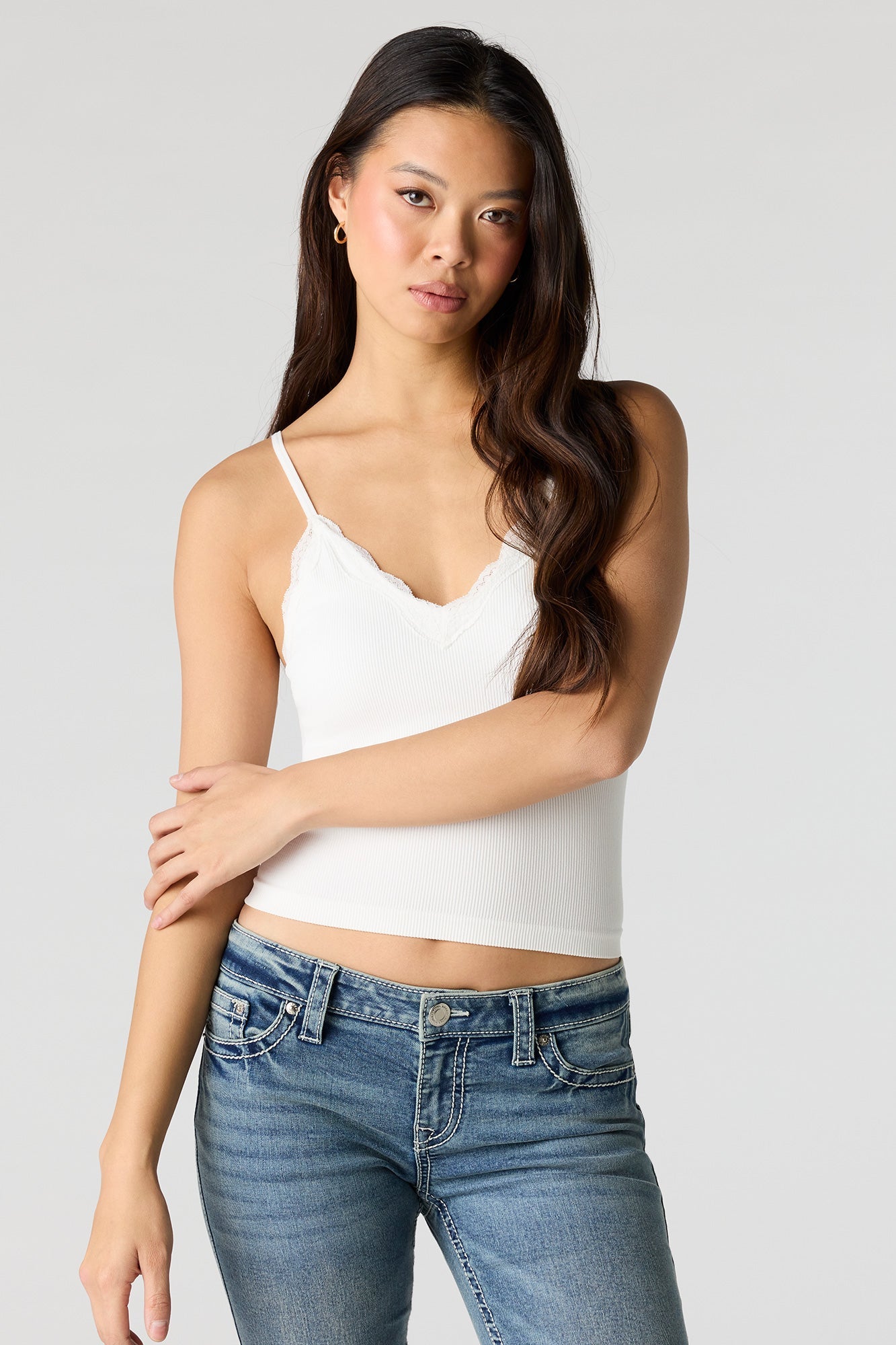 Seamless Lace Trim Cami