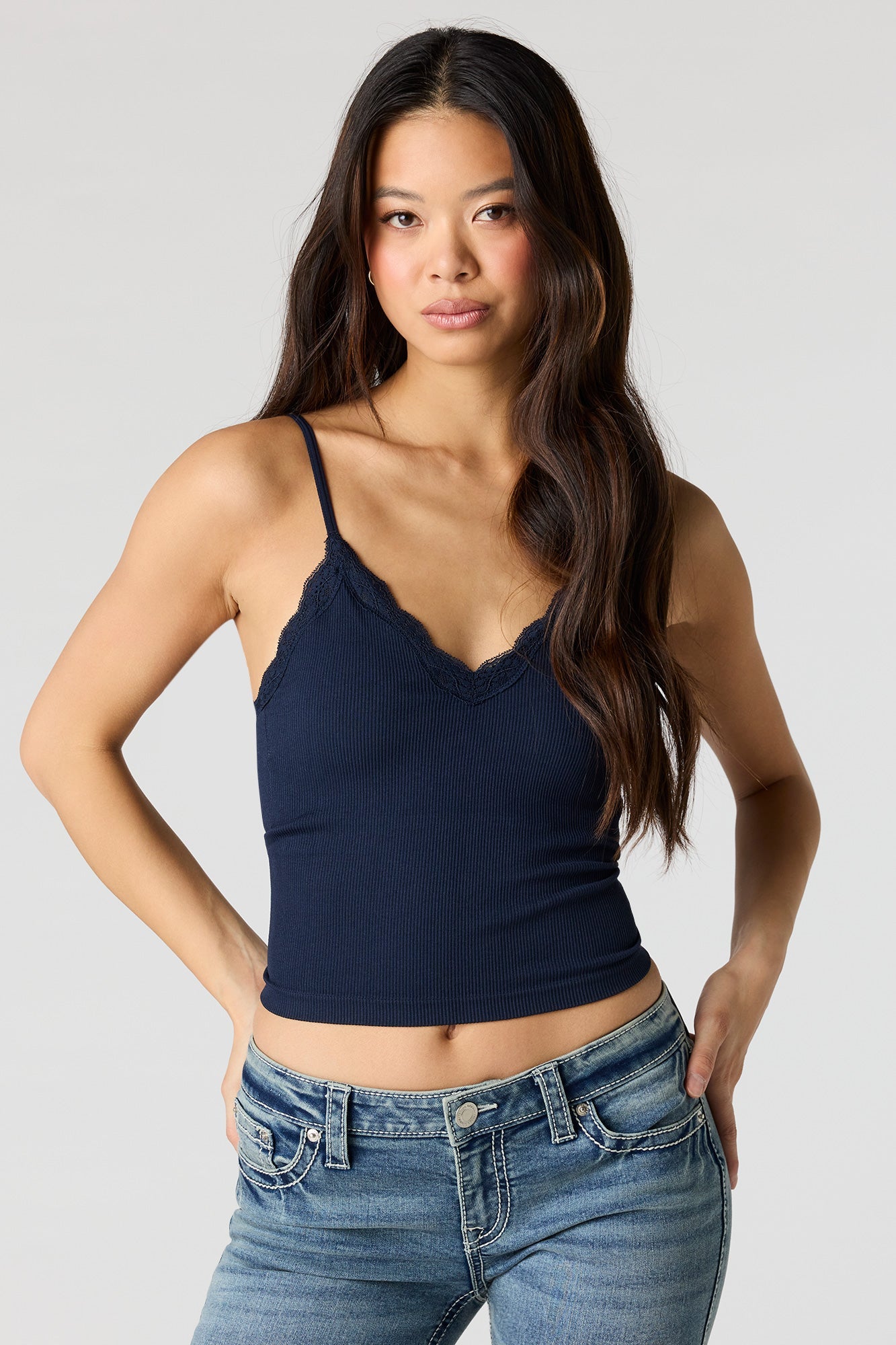 Seamless Lace Trim Cami