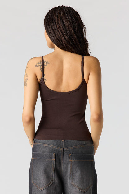 Braless Seamless Ribbed V-Neck Cami