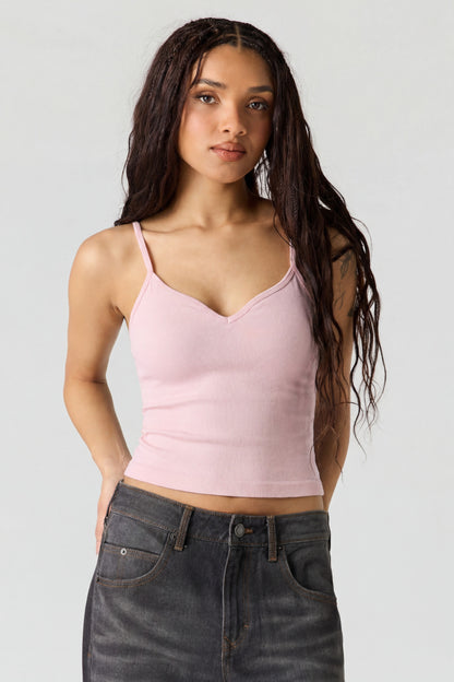 Braless Seamless Ribbed V-Neck Cami