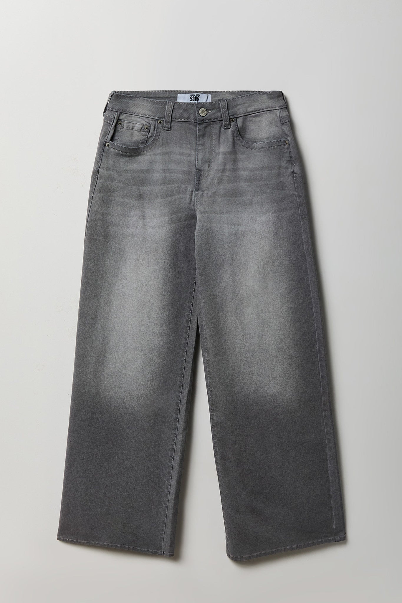 Soho Stretch Mid Rise Super Baggy Grey Jean