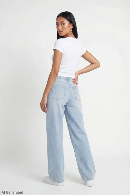 Soho Stretch Mid Rise Super Baggy Light Jean