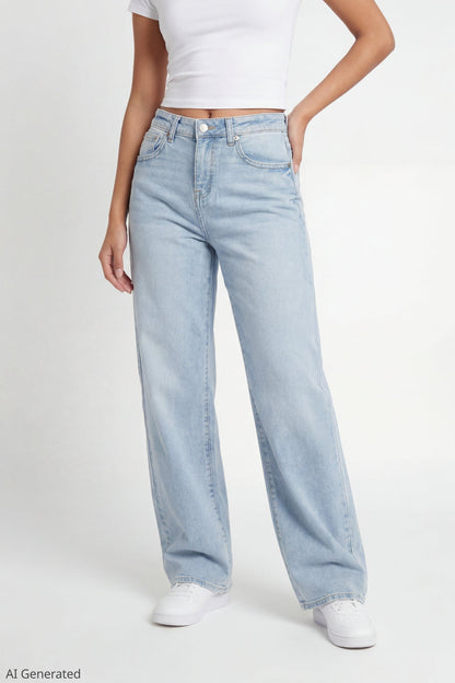Soho Stretch Mid Rise Super Baggy Light Jean