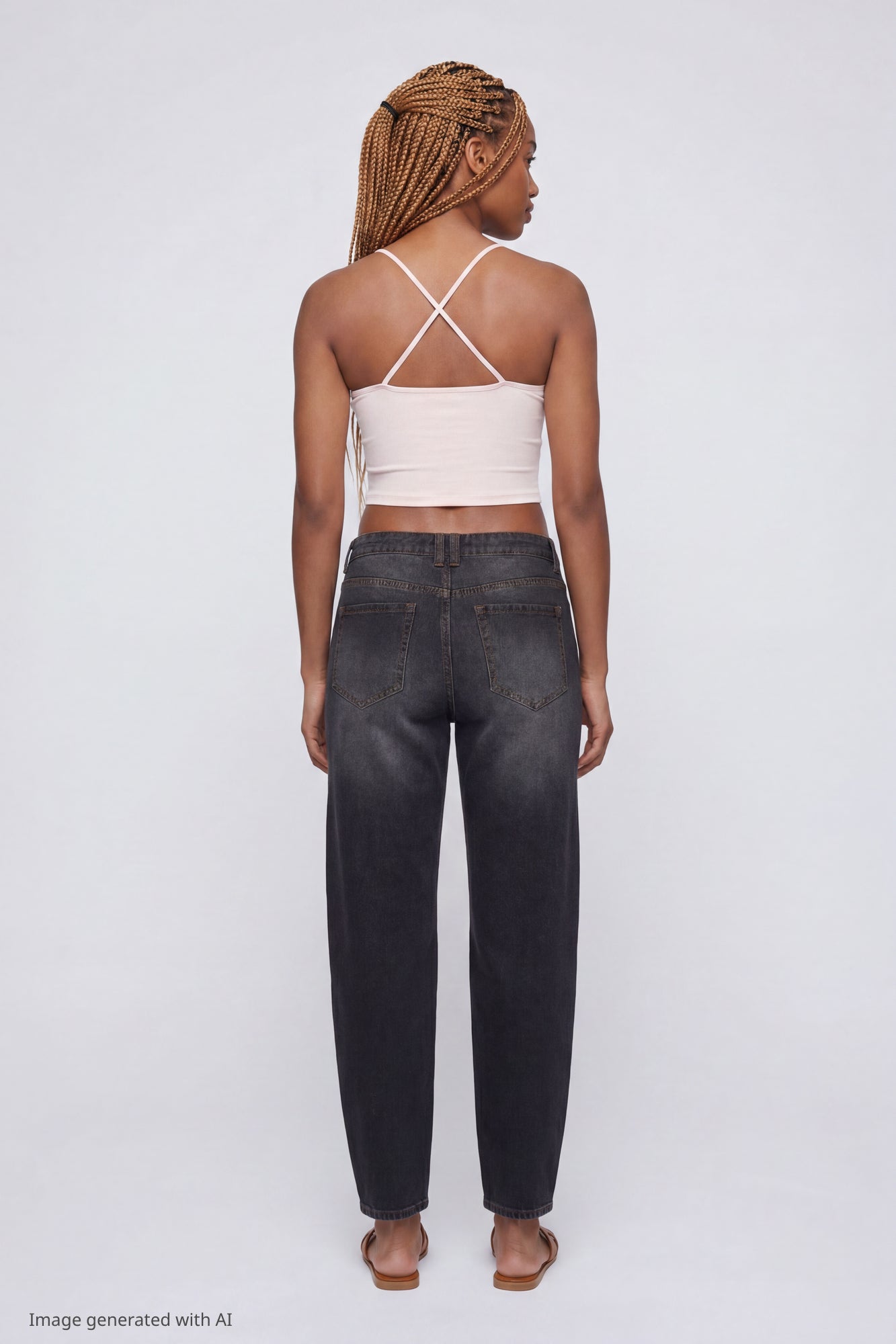 Low Rise Barrel Washed Black Jean