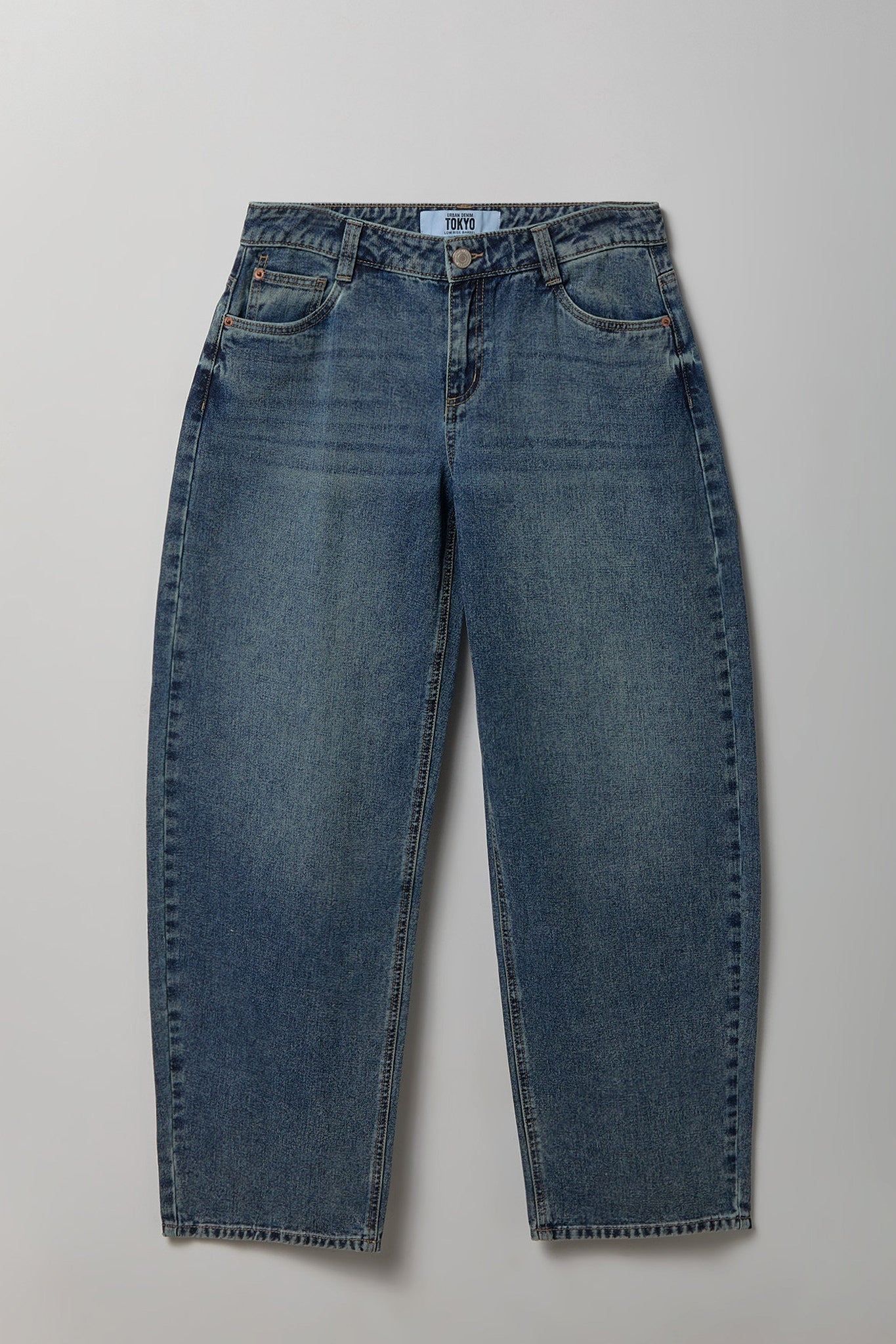 Low Rise Barrel Vintage Dark Jean