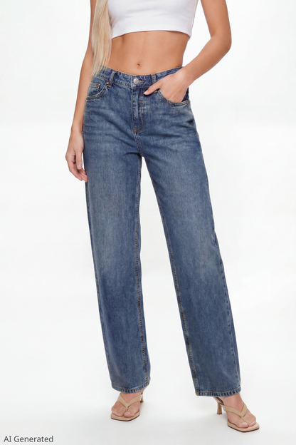 Low Rise Barrel Vintage Dark Jean