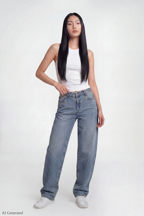 Low Rise Barrel Vintage Medium Jean