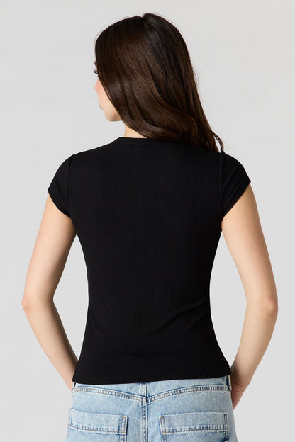 Ribbed Classic Henley Top