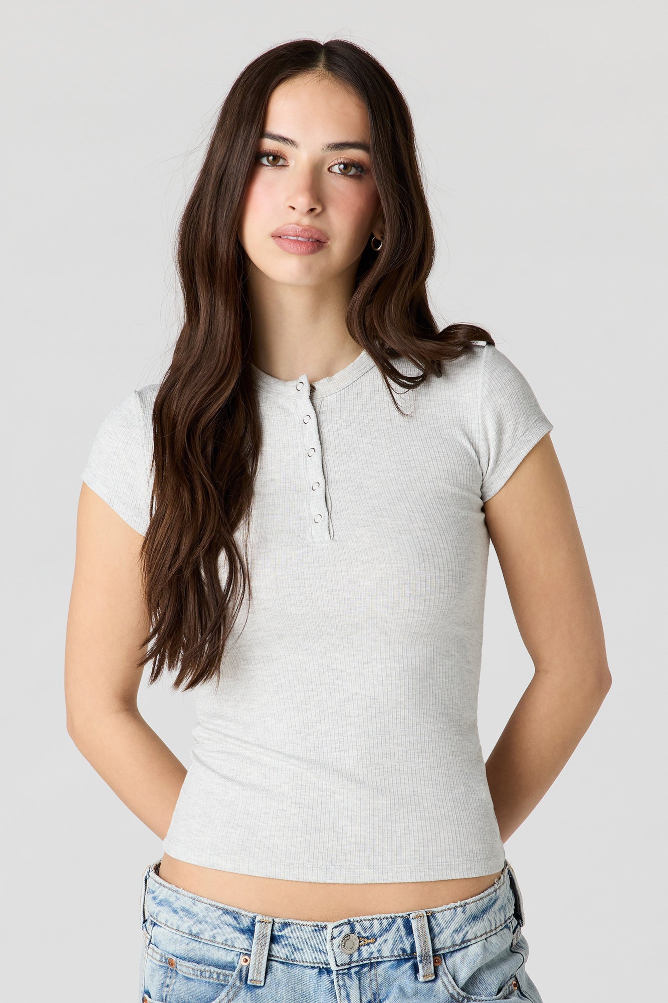 Ribbed Classic Henley Top