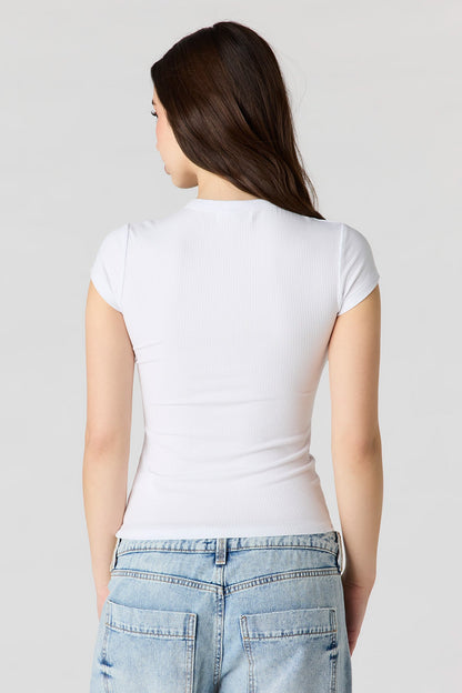 Ribbed Classic Henley Top