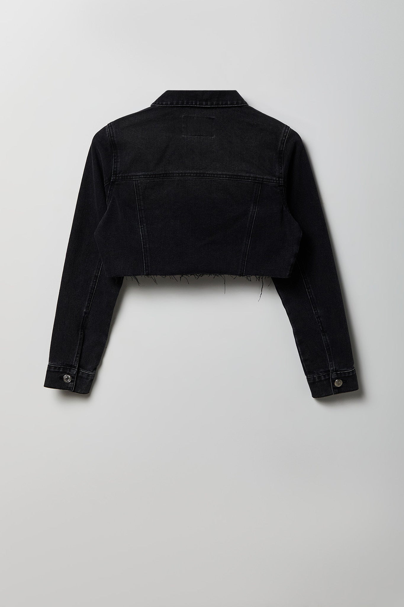 Cropped Ripped Denim Jacket