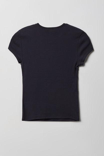 Graphic Ribbed T-Shirt