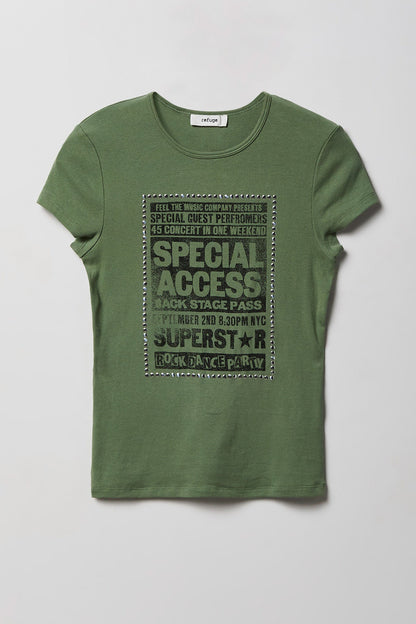 Graphic Ribbed T-Shirt
