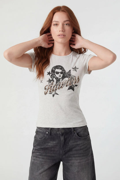 Graphic Ribbed T-Shirt