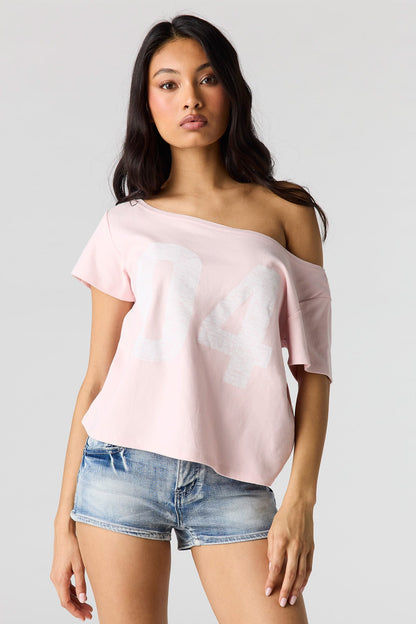 Striped Off Shoulder Boxy T-Shirt