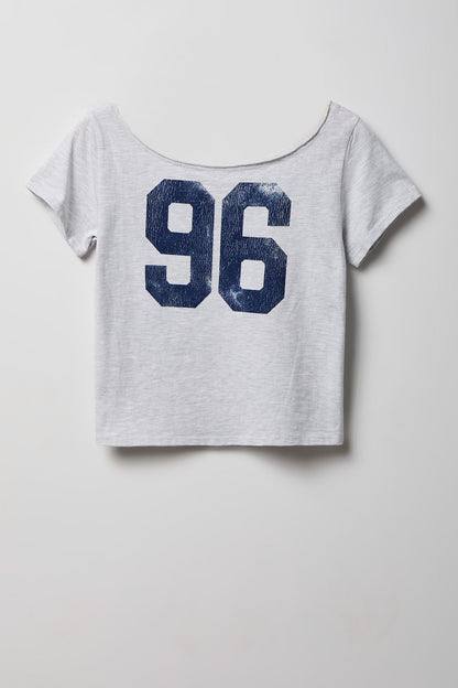 Off Shoulder Graphic T-Shirt