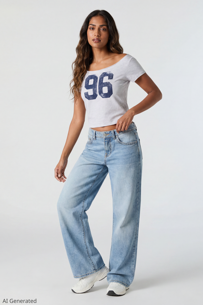 Off Shoulder Graphic T-Shirt