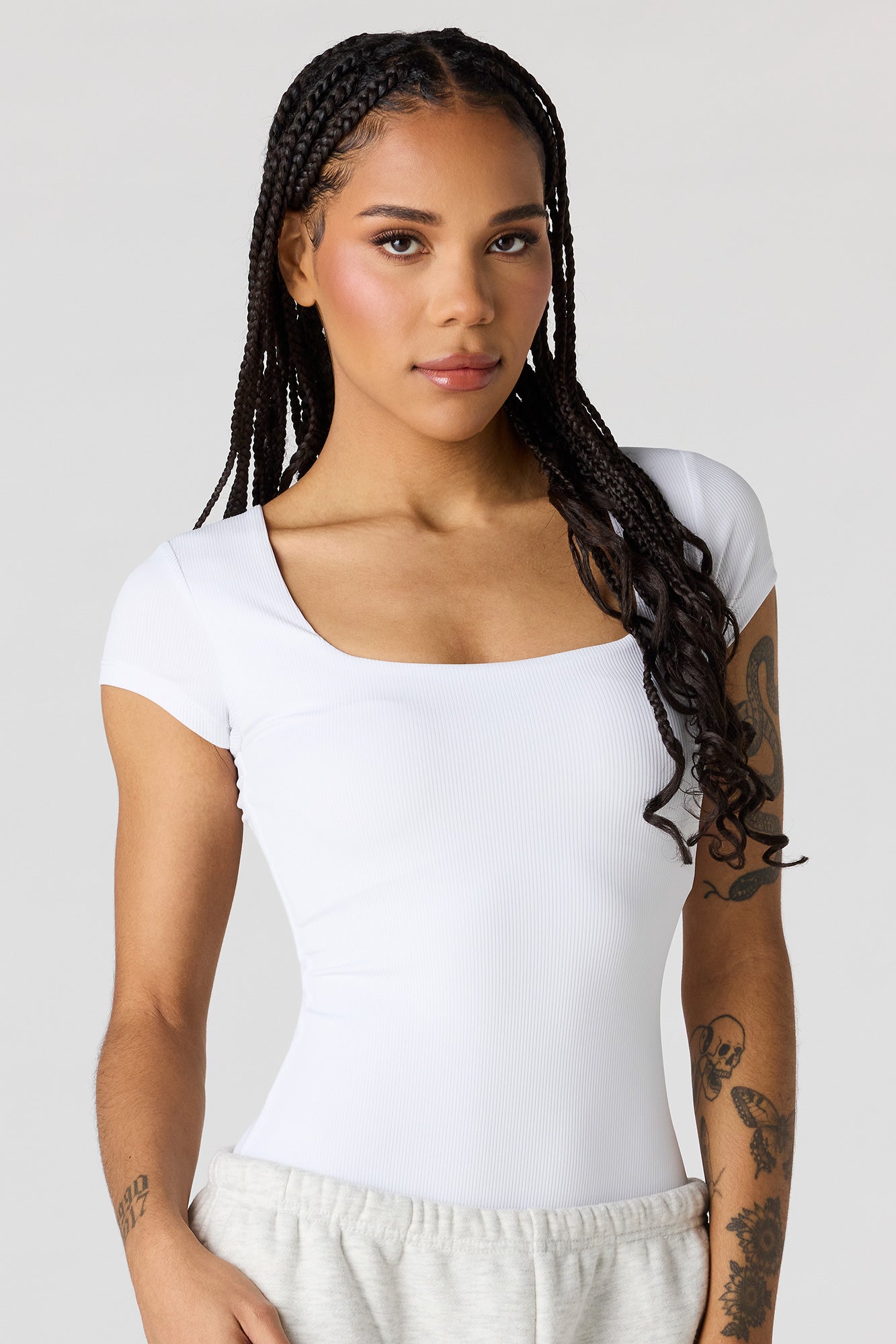 Contour Ribbed Square Neck Bodysuit