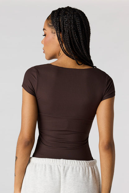 Contour Ribbed Square Neck Bodysuit