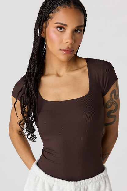 Contour Ribbed Square Neck Bodysuit