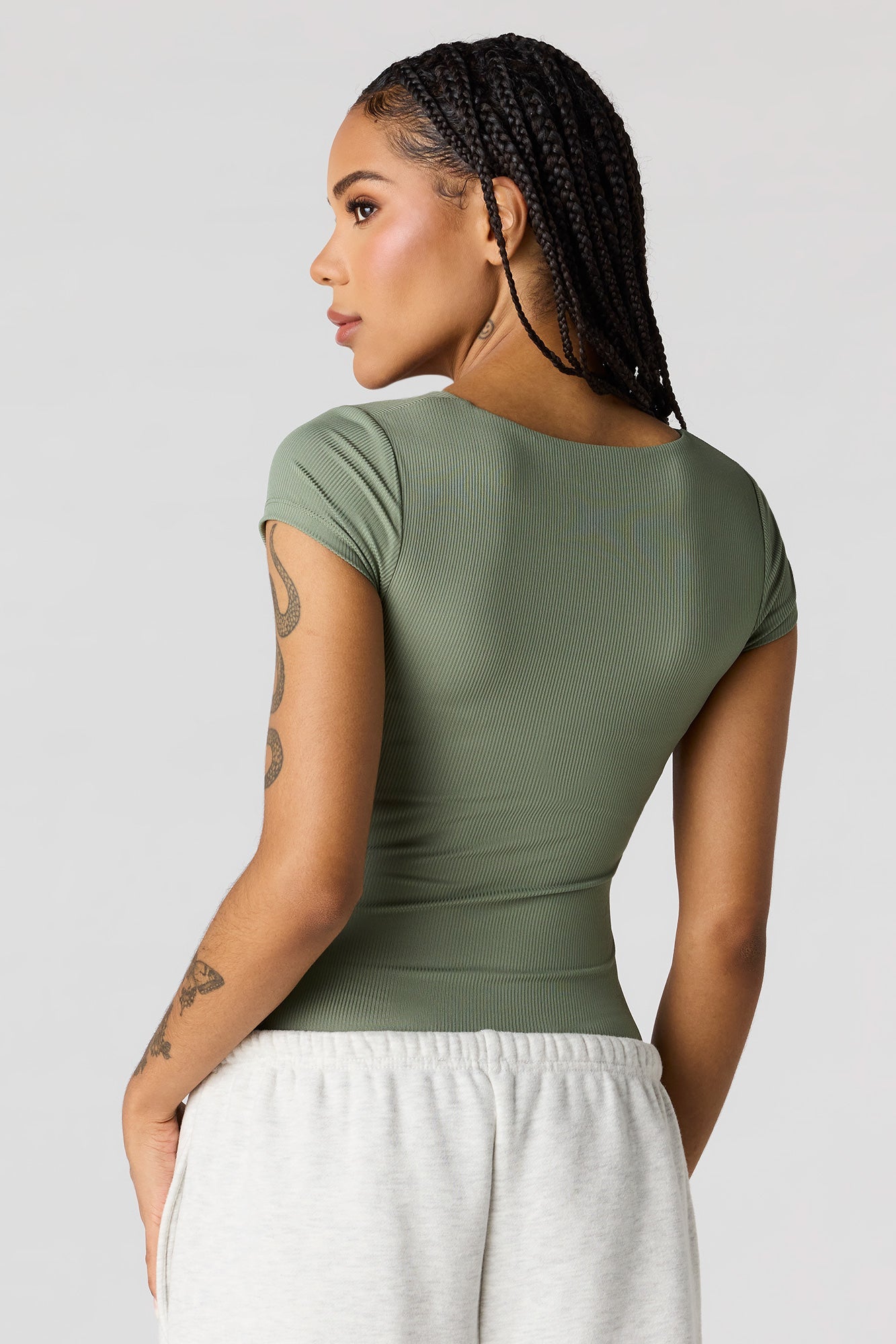 Contour Ribbed Square Neck Bodysuit