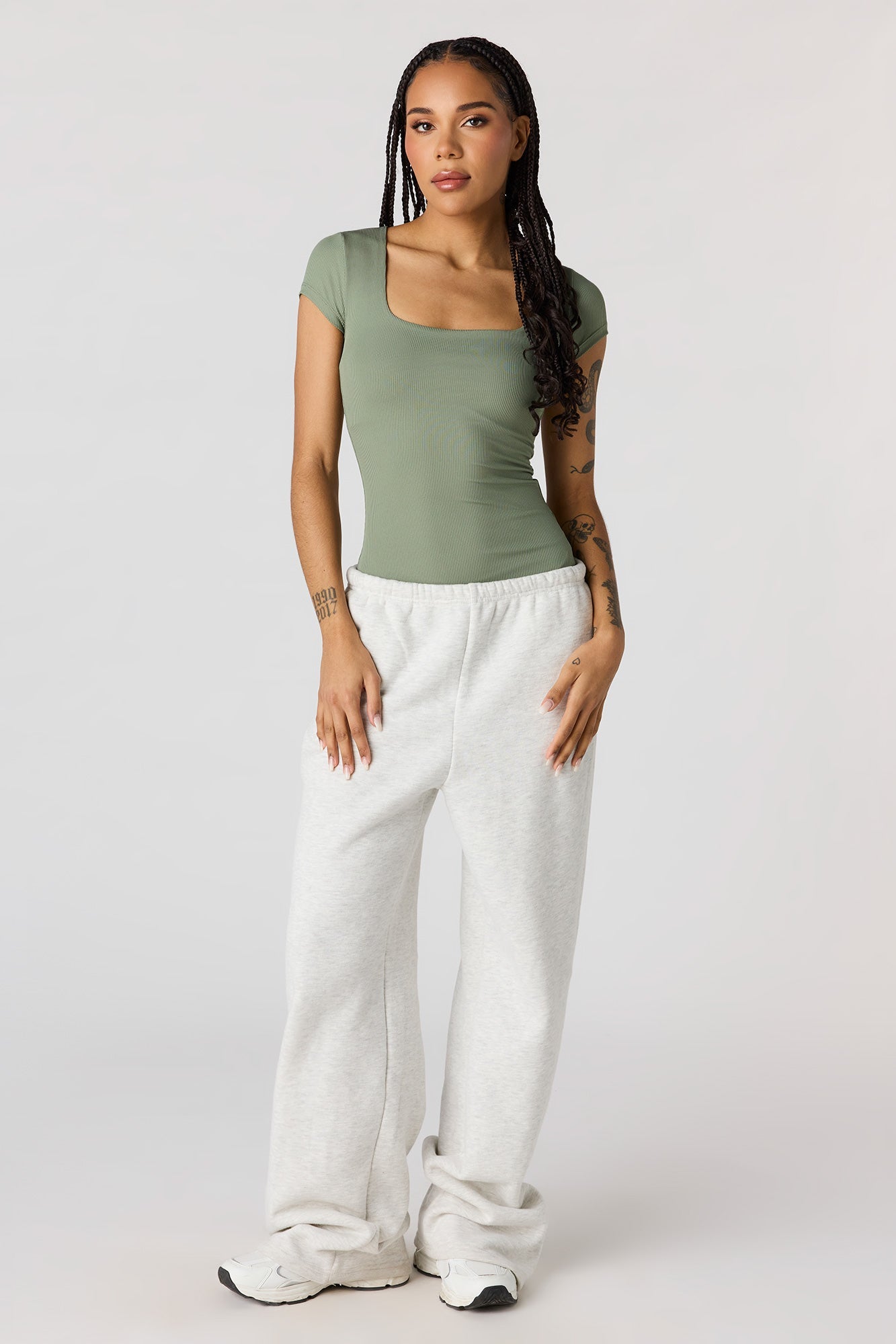 Contour Ribbed Square Neck Bodysuit