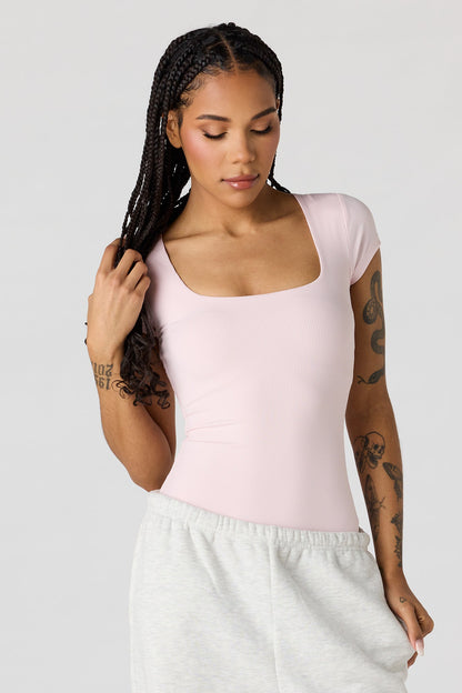 Contour Ribbed Square Neck Bodysuit
