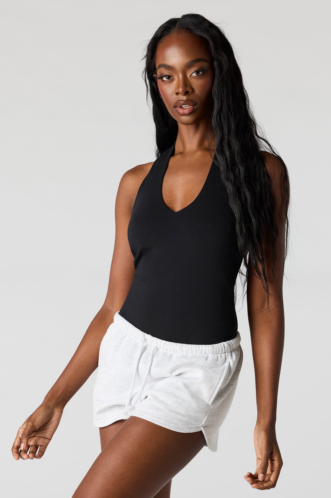 V-Neck Halter Bodysuit